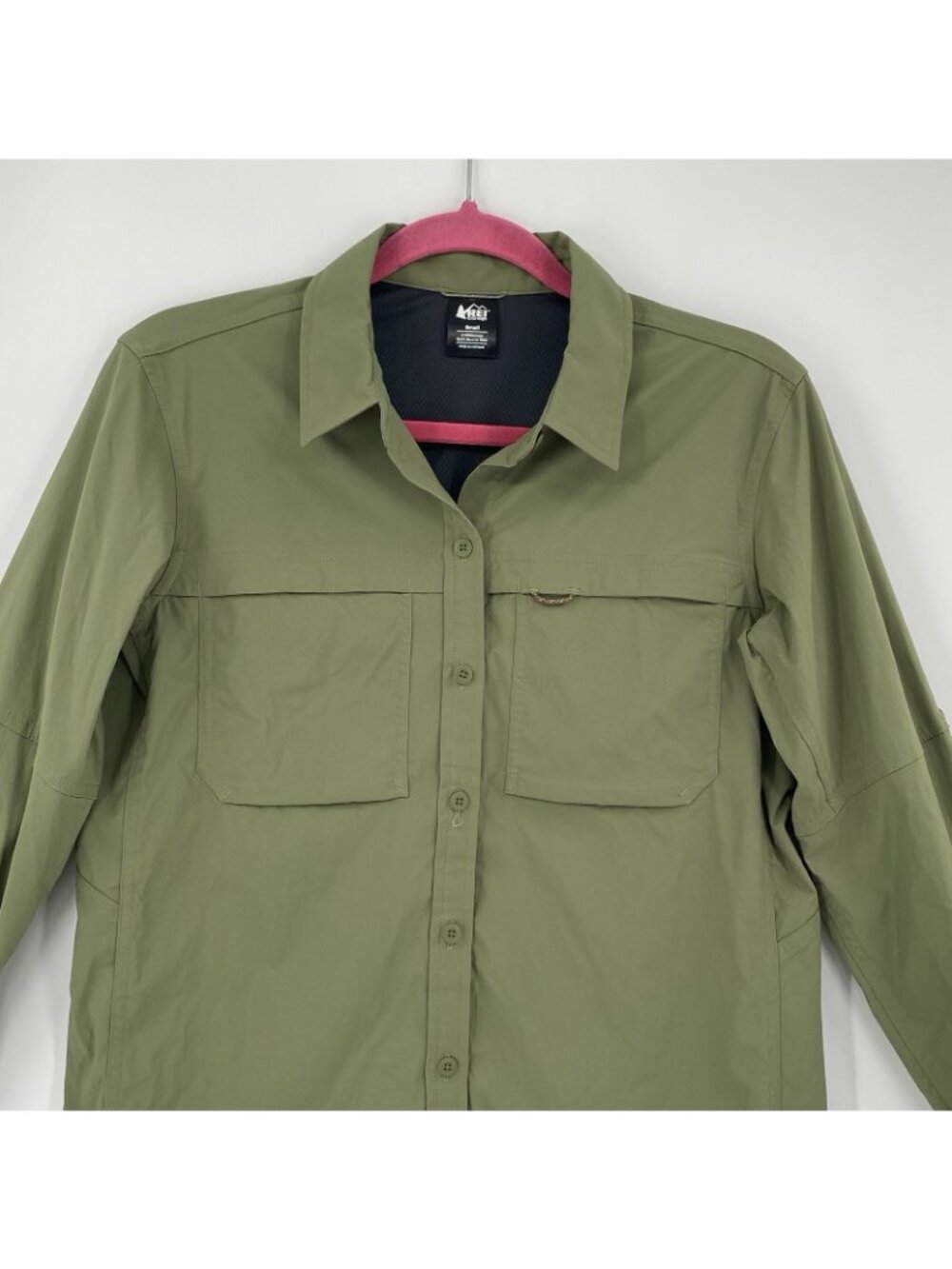 REI Co-op Womens Small Green Sahara Button Up Long Sleeve Outdoor Vented Shirt - Picture 6 of 12